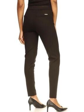 Michael Michael Kors Black Pull-On Ankle Pants Gold Hardware 1X Plus
